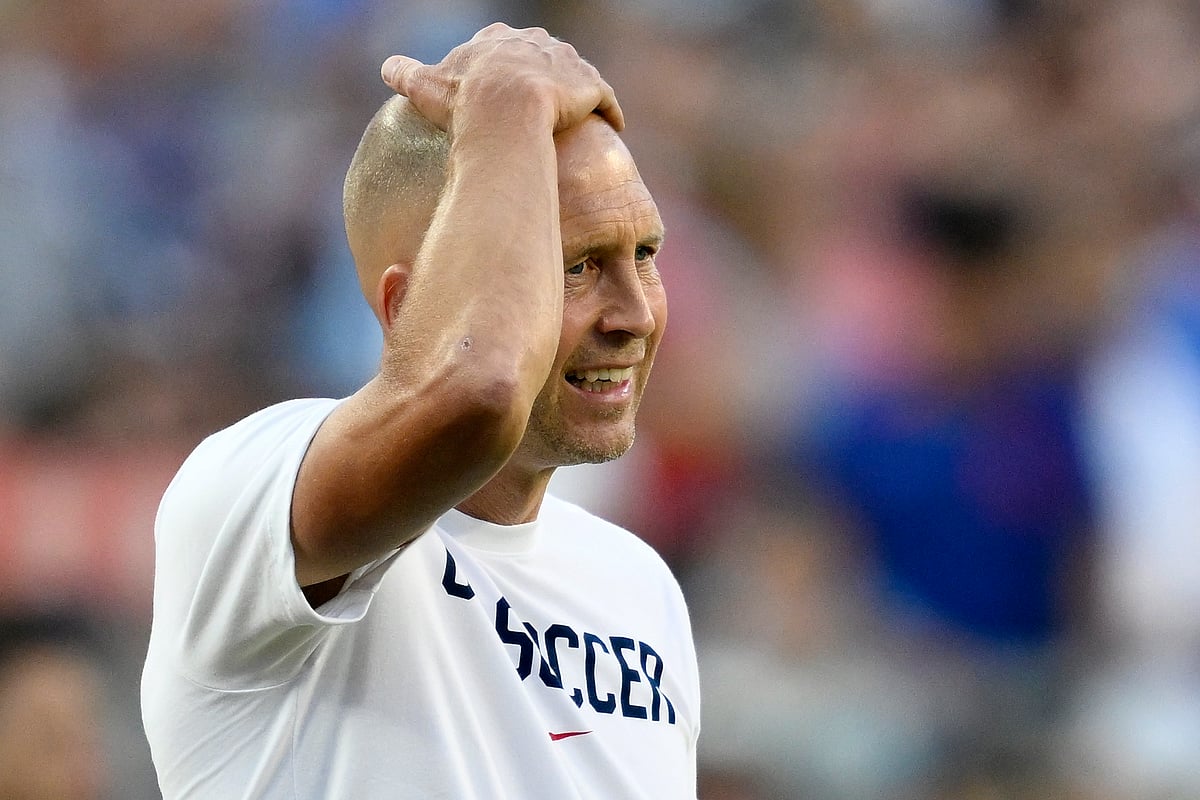 (AP Photo/Reed Hoffmann, File) : FILE - Untied States coach Gregg Berhalter reacts during the first half of a Copa America Group C soccer match against Uruguay Monday, July 1, 2024, in Kansas City, Mo. Berhalter was fired as U.S. men's soccer coach on Wednesday, July 10, 2024, after his team's first-round exit from the Copa America flamed doubts he was the right person to remain in charge for the 2026 World Cup, a person familiar with the decision told The Associated Press. 


